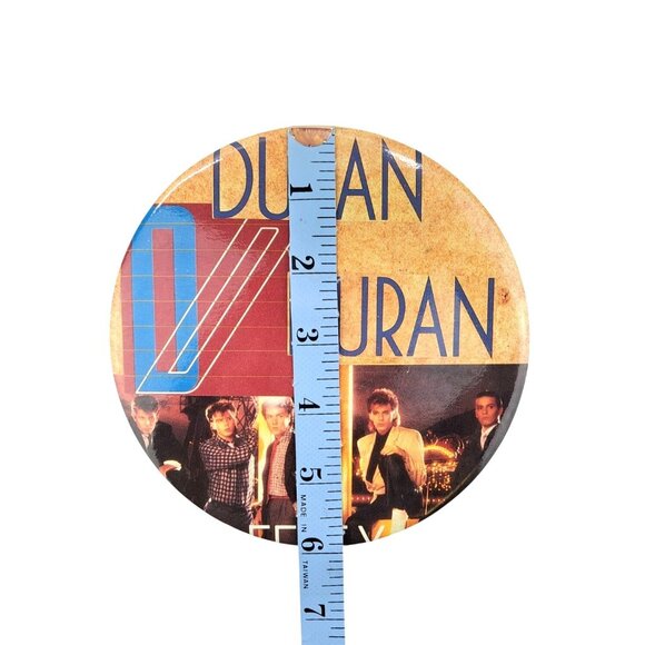 Vintage Duran Duran Large Button Pinback Badge 6 Inch Reflex John Simon 1984 Pin - Picture 3 of 3